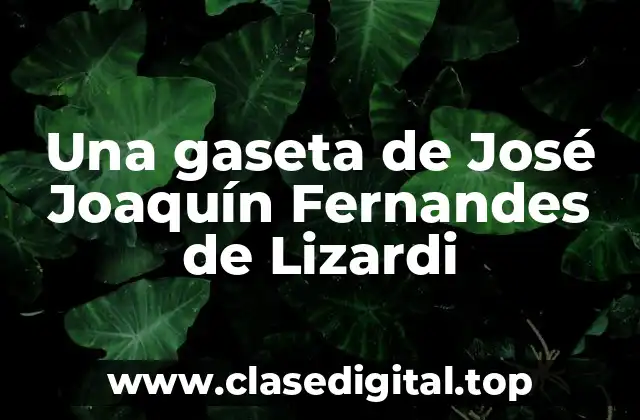 Una gaseta de José Joaquín Fernandes de Lizardi