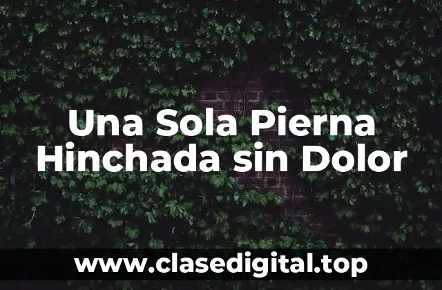 Causas de una Sola Pierna Hinchada sin Dolor