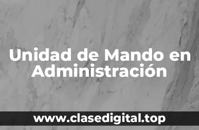 Unidad de Mando en Administración