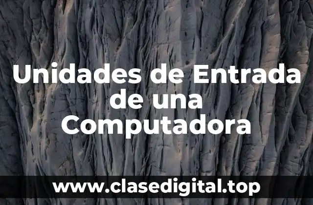 Unidades de Entrada de una Computadora