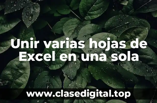 Unir varias hojas de Excel en una sola