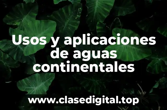 Usos y aplicaciones de aguas continentales
