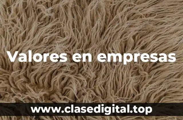 Valores en empresas