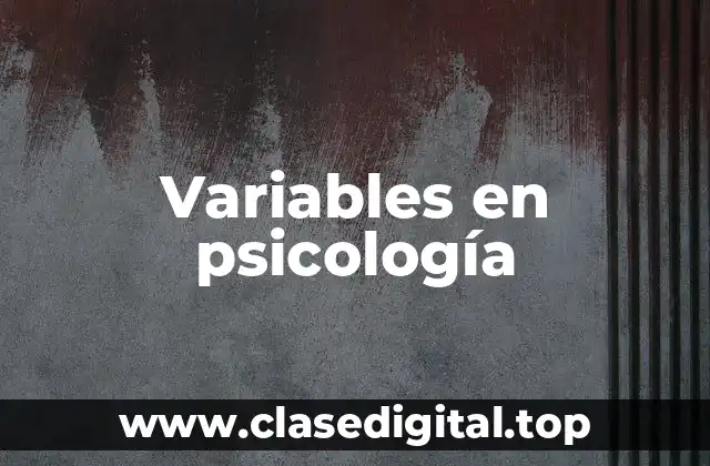 Variables en psicología