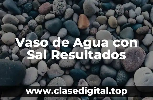 Vaso de Agua con Sal Resultados