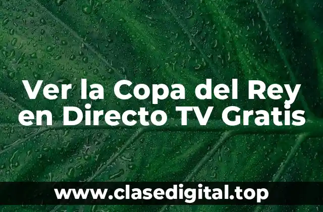 Ver la Copa del Rey en Directo TV Gratis