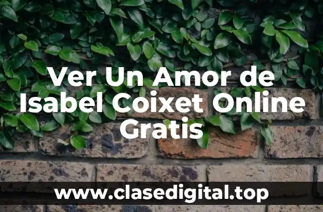 ¿Qué es Un Amor de Isabel Coixet?