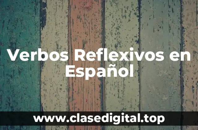 ¿Qué son los Verbos Reflexivos?