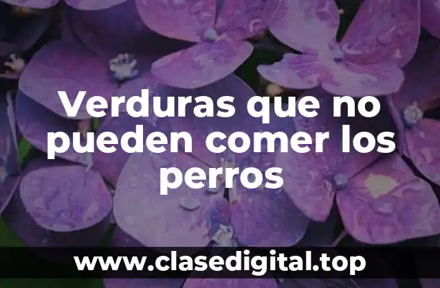 Verduras que no pueden comer los perros