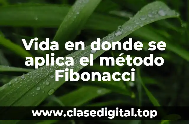 Vida en donde se aplica el método Fibonacci