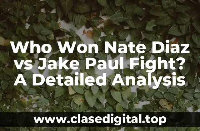 Who Won Nate Diaz vs Jake Paul Fight? A Detailed Analysis