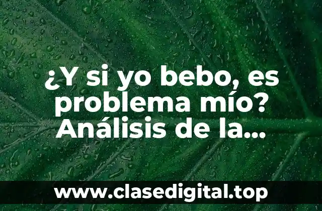 ¿Y si yo bebo, es problema mío? Análisis de la responsabilidad personal en el consumo de alcohol