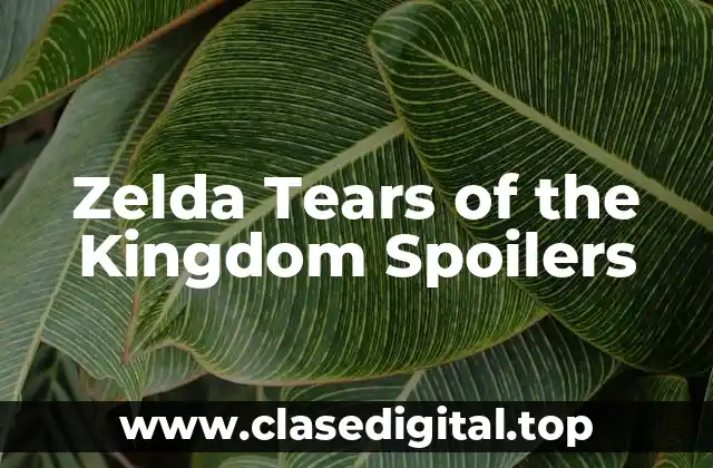 Zelda Tears of the Kingdom Spoilers