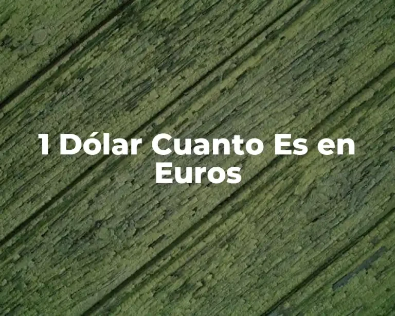 1 Dólar Cuanto Es en Euros