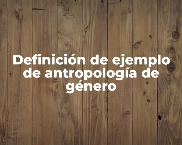 Definición de ejemplo de antropología de género