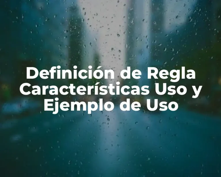 Definición de Regla Características Uso y Ejemplo de Uso
