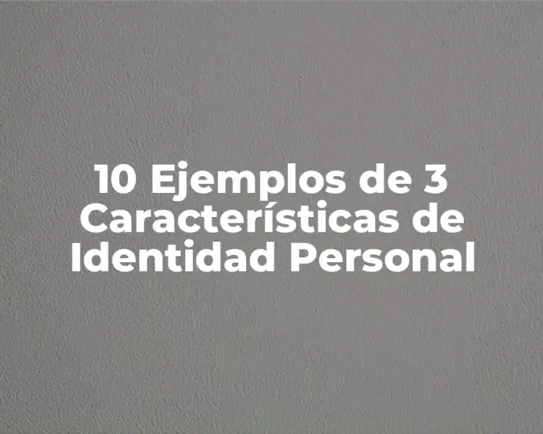 10 Ejemplos de 3 Características de Identidad Personal