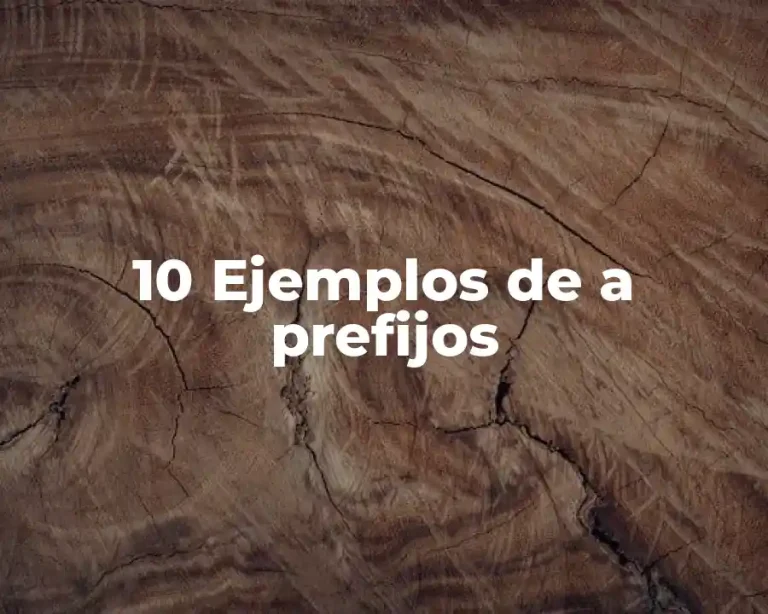 10 Ejemplos de a prefijos