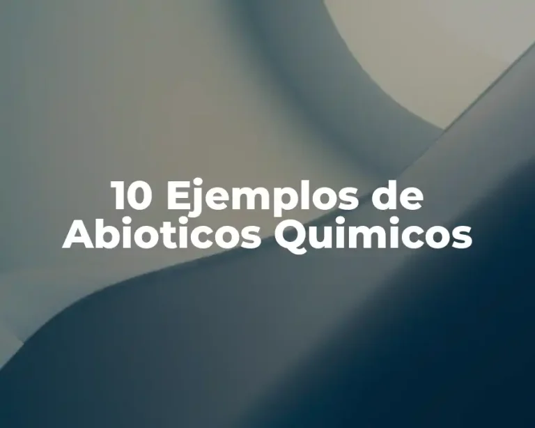 10 Ejemplos de Abioticos Quimicos