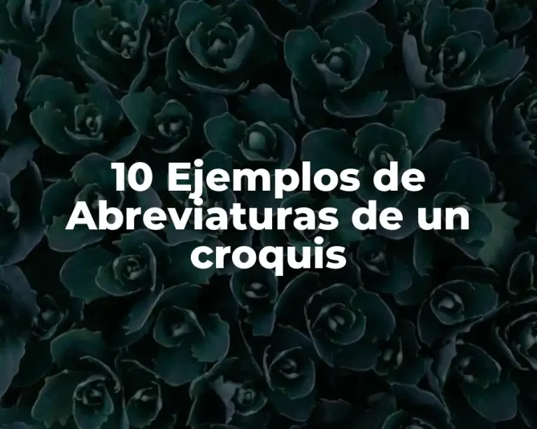 10 Ejemplos de Abreviaturas de un croquis