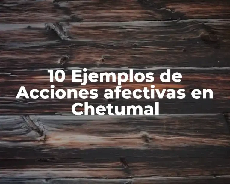 10 Ejemplos de Acciones afectivas en Chetumal