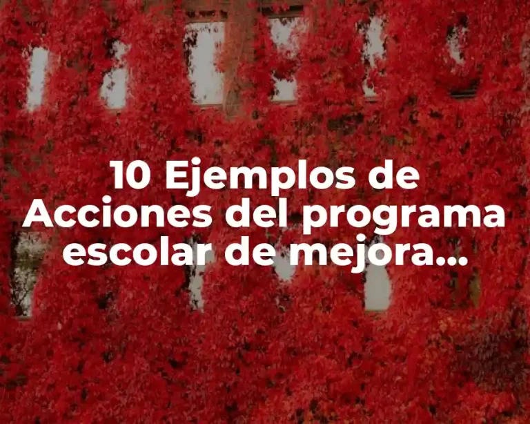 10 Ejemplos de Acciones del programa escolar de mejora continua