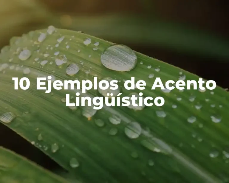 10 Ejemplos de Acento Lingüístico