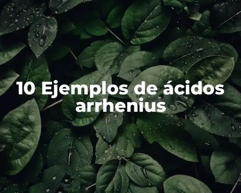 10 Ejemplos de ácidos arrhenius