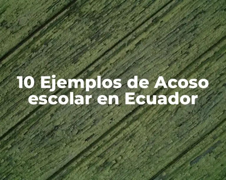 10 Ejemplos de Acoso escolar en Ecuador