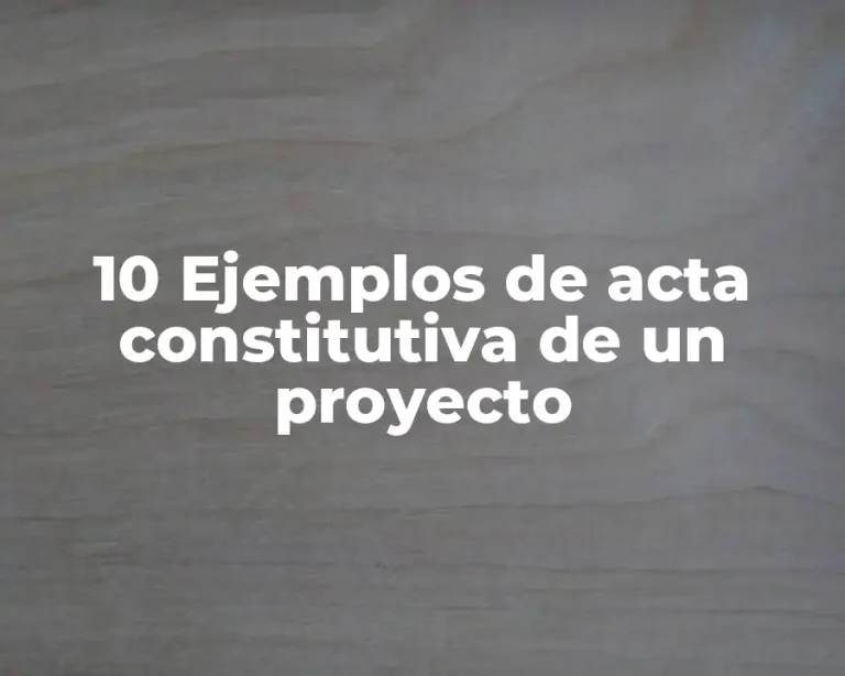 10 Ejemplos de acta constitutiva de un proyecto
