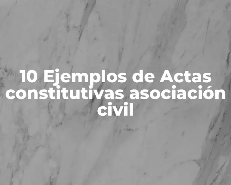 10 Ejemplos de Actas constitutivas asociación civil