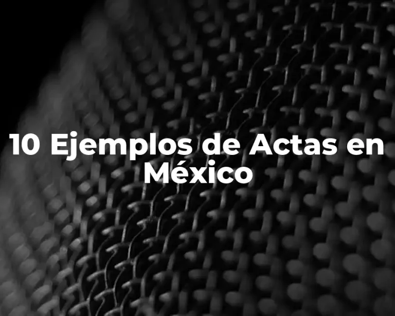10 Ejemplos de Actas en México