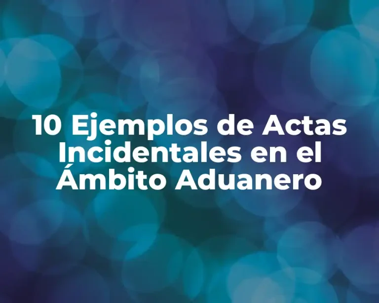 10 Ejemplos de Actas Incidentales en el Ámbito Aduanero