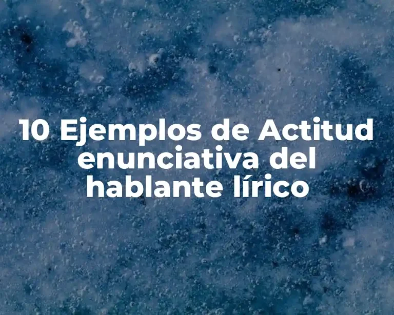 10 Ejemplos de Actitud enunciativa del hablante lírico