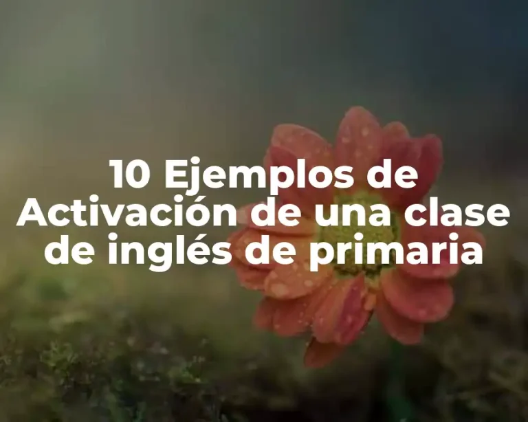10 Ejemplos de Activación de una clase de inglés de primaria
