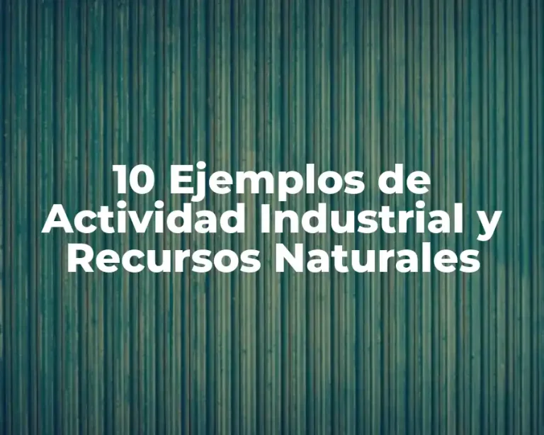 10 Ejemplos de Actividad Industrial y Recursos Naturales