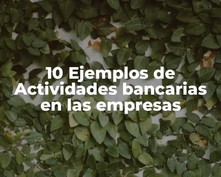 10 Ejemplos de Actividades bancarias en las empresas