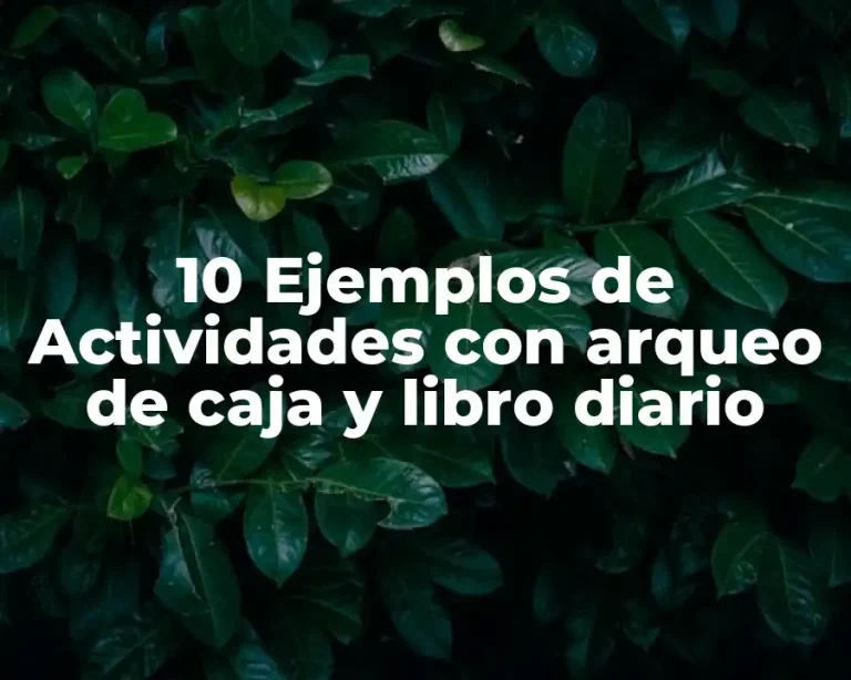 10 Ejemplos de Actividades con arqueo de caja y libro diario