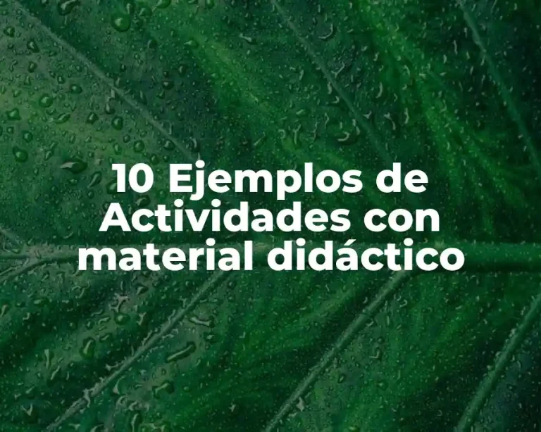 10 Ejemplos de Actividades con material didáctico
