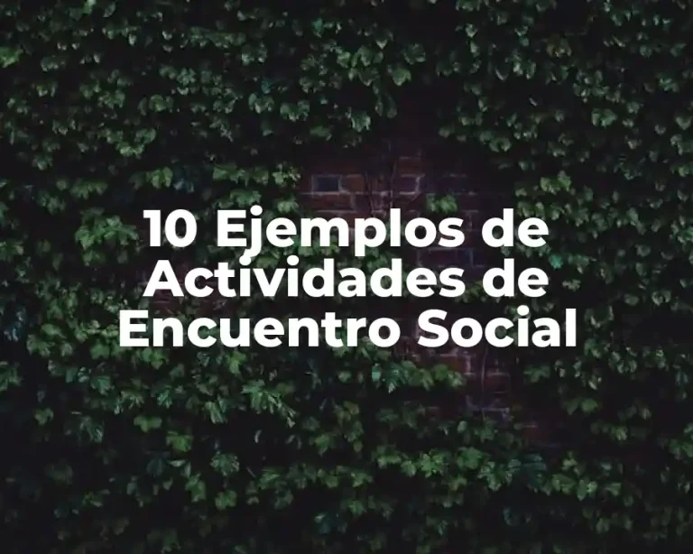 10 Ejemplos de Actividades de Encuentro Social