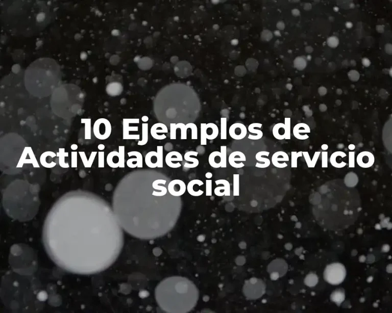 10 Ejemplos de Actividades de servicio social