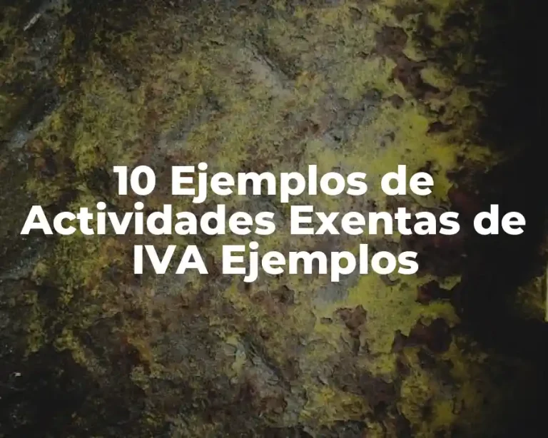 10 Ejemplos de Actividades Exentas de IVA Ejemplos