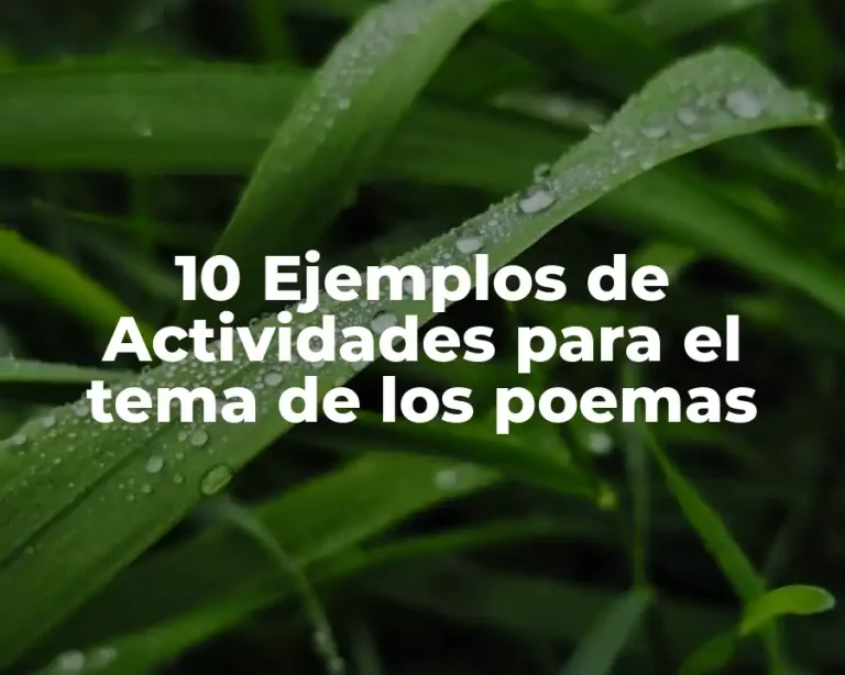 10 Ejemplos de Actividades para el tema de los poemas