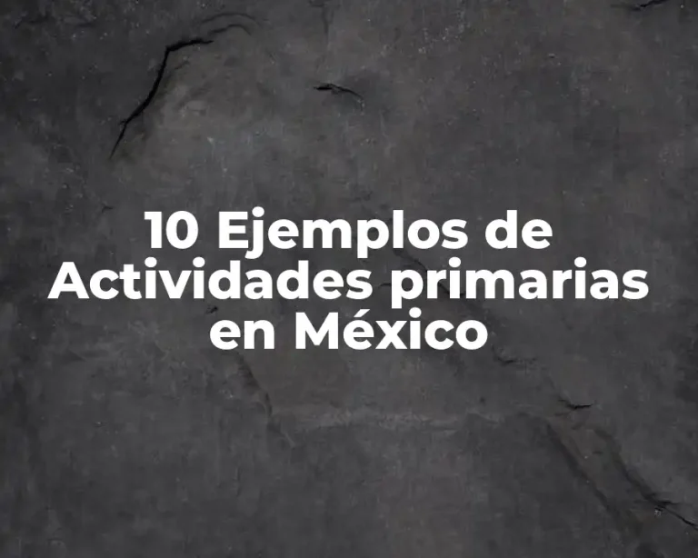 10 Ejemplos de Actividades primarias en México