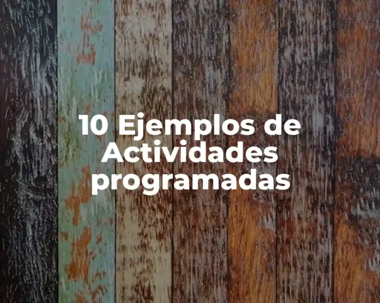 10 Ejemplos de Actividades programadas