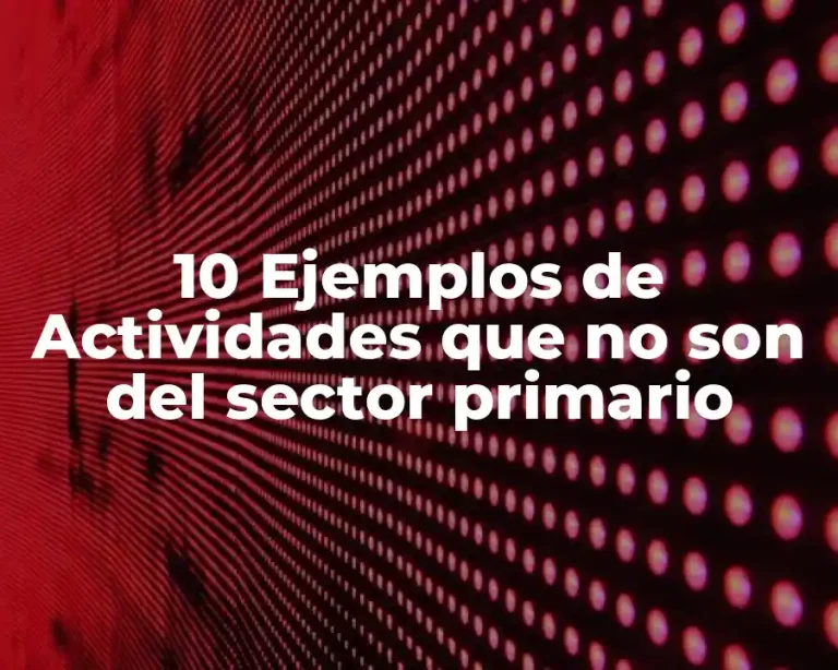 10 Ejemplos de Actividades que no son del sector primario