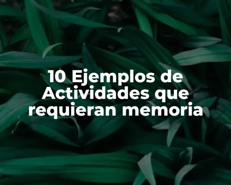 10 Ejemplos de Actividades que requieran memoria