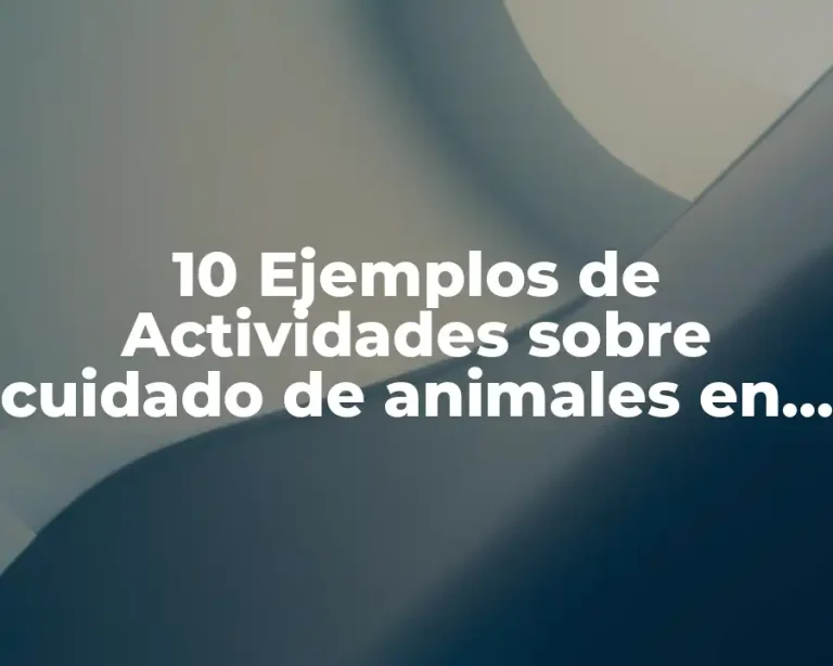 10 Ejemplos de Actividades sobre cuidado de animales en preescolar