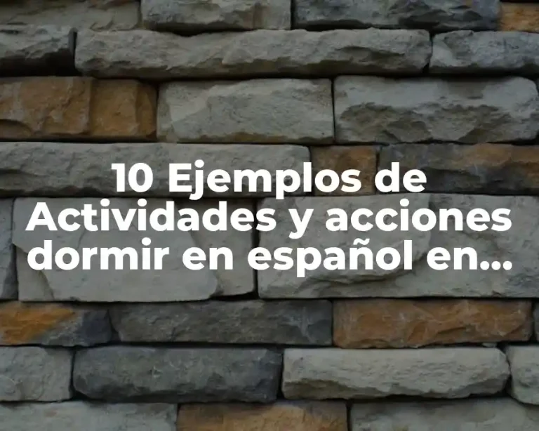 10 Ejemplos de Actividades y acciones dormir en español en caricatura