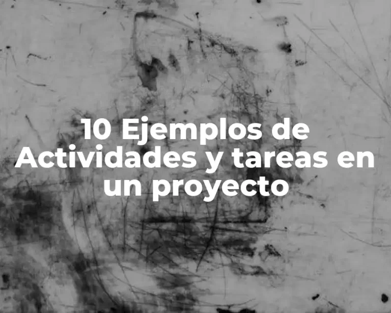 10 Ejemplos de Actividades y tareas en un proyecto